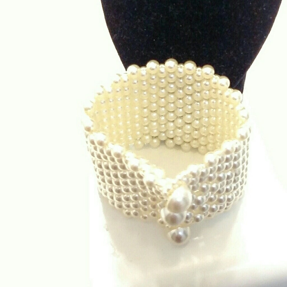 Pair of Vintage Pearl Cuffs or Bracelets